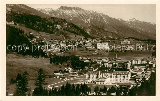 13828349 St Moritz Bad GR et Dorf Panorama St Moritz Bad GR