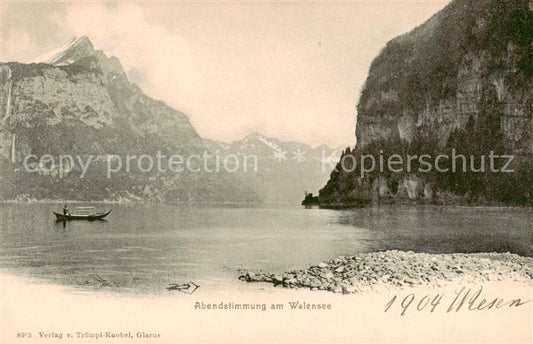 13828374 Walensee Wallensee SG Abendstimmung am Walensee