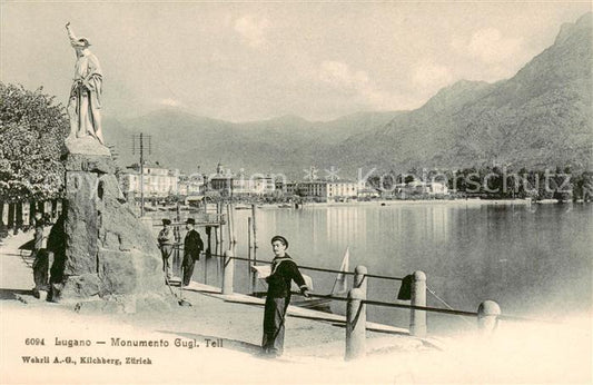 13828402 Lugano Lago di Lugano TI Monumento Gugl Tell