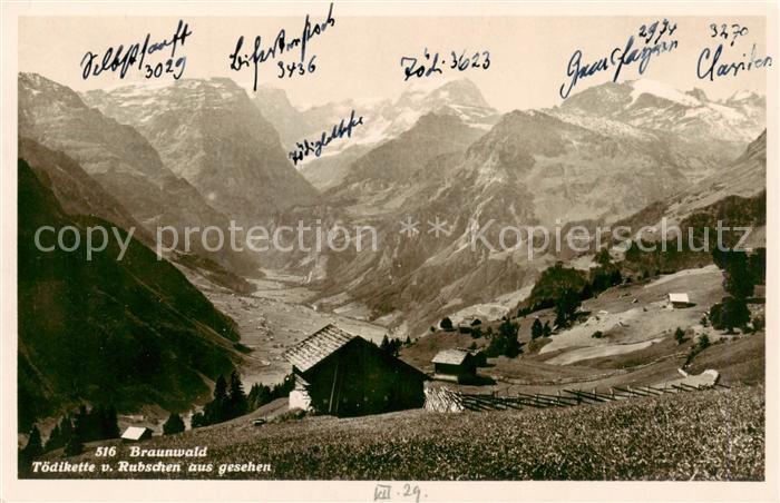 13828487 Braunwald GL Toedikette vom Rubschen gesehen Braunwald GL