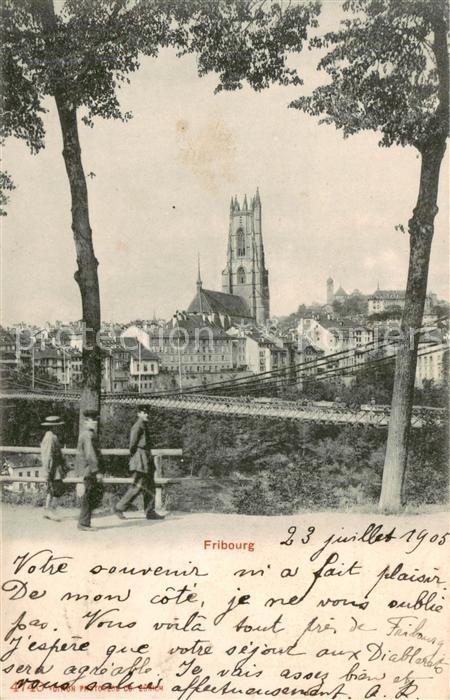 13828496 Fribourg FR Panorama avec église Fribourg FR