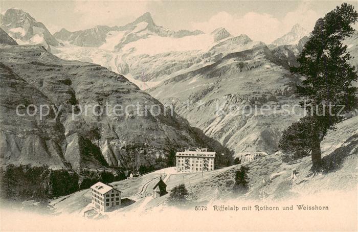 13828497 Riffelalp VS mit Rothorn und Weisshorn