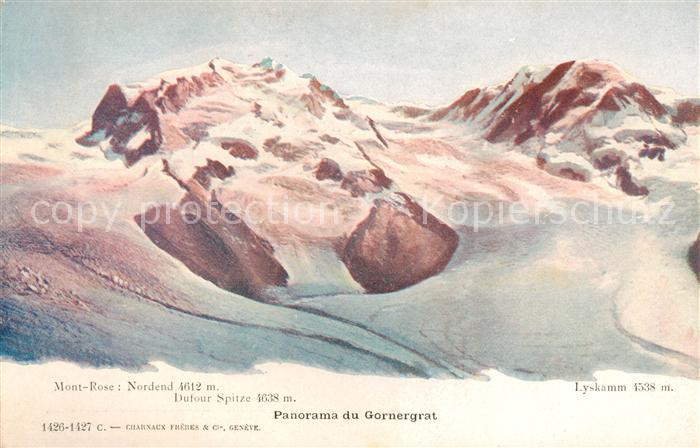 13828518 Gornergrat Zermatt VS Mont Rose Nordend Dufour Spitze Lyskamm