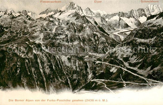 13828526 Furka 2431m UR Berner Alpen von der Furka Passhoehe gesehen