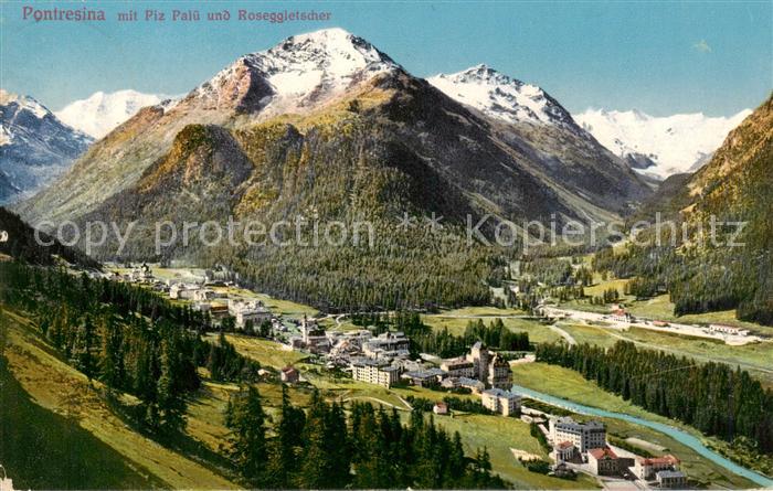 13828551 Pontresina mit Piz Palue und Roseggletscher Pontresina