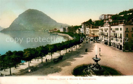 13828554 Lugano Lago di Lugano TI Quai e Monte San Salvatore