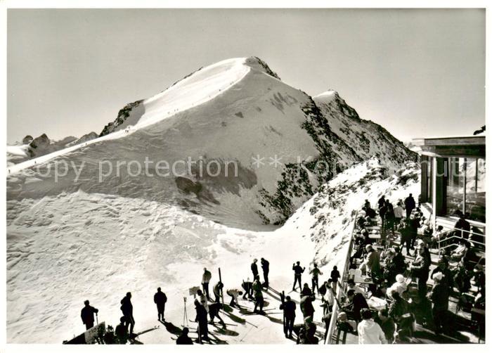 13829269 Corvatsch Silvaplana GR Bergrestaurant mit Piz Murtel und Piz Corvatsch