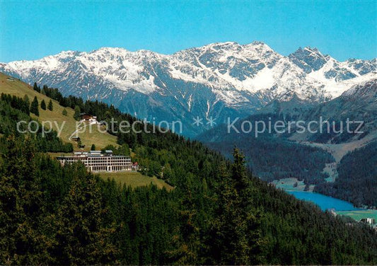 13829946 Davos GR Berghotel Schatzalp et Gasthaus Strela Alp avec le lac de Davos et