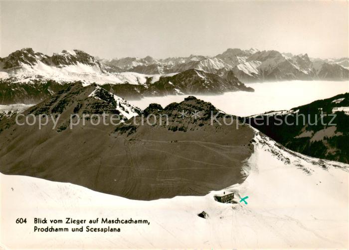 13834255 Maschcachamm-Luecke 1953m SG Blick vom Zieger auf Podchamm und Scsaplan