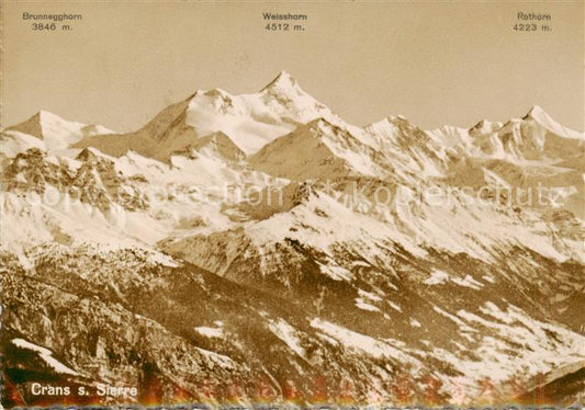 13834739 Crans-sur-Sierre mit Brunneghorn Weisshorn Rothorn Crans-sur-Sierre