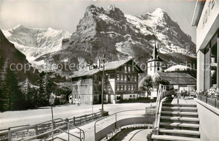 13835074 Grindelwald BE Hotel Gletschergarten mit Blick auf Fieschhoerner und Ei