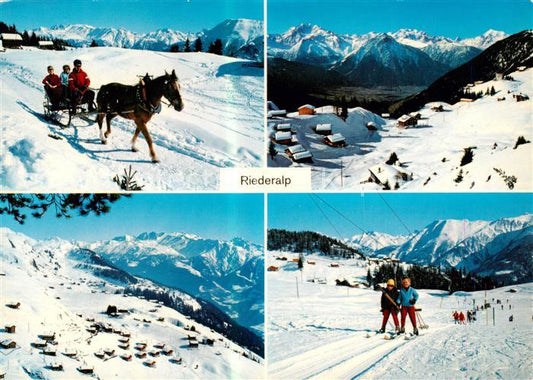 13836182 Riederalp VS Winterpanorama Skipiste Pferdeschlitten Alpenpanorama