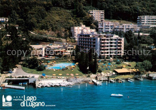 13837458 Bissone Lago di Lugano TI Hotel Lago di Lugano Fliegeraufnahme