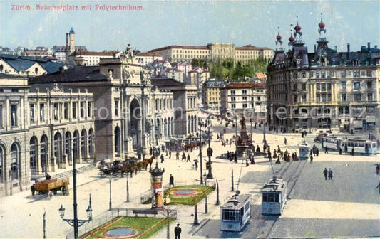 13841711 Zuerich ZH Bahnhofplatz avec Zuerich ZH Polytechnic