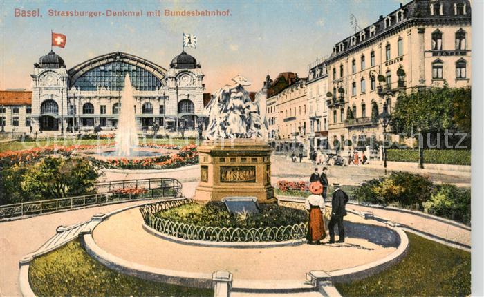 13841808 Bâle BS Strasbourg Monument avec la Gare Fédérale de Bâle BS