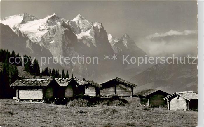 13841866 Hasliberg Meiringen BE Maegisalp mit Wetterhorngruppe und Eiger