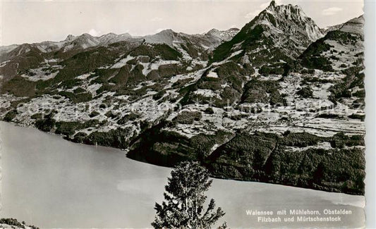 13841873 Walensee Wallensee SG avec Muehlehorn Obstalden Filzbach et Muertschens