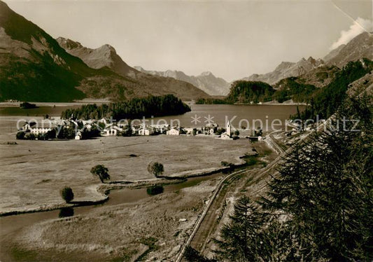 13842090 Sils Baselgia GR mit Silsersee und Bergeller Berge