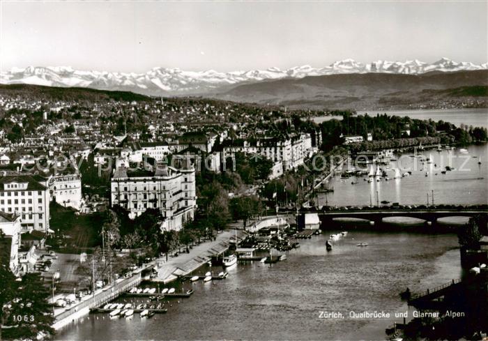 13842100 Zuerich ZH Quaibrücke et Alpes Glaris Zuerich ZH