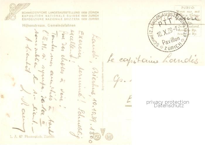 13842125 Zuerich ZH Exposition nationale suisse 1939 Zuerich ZH