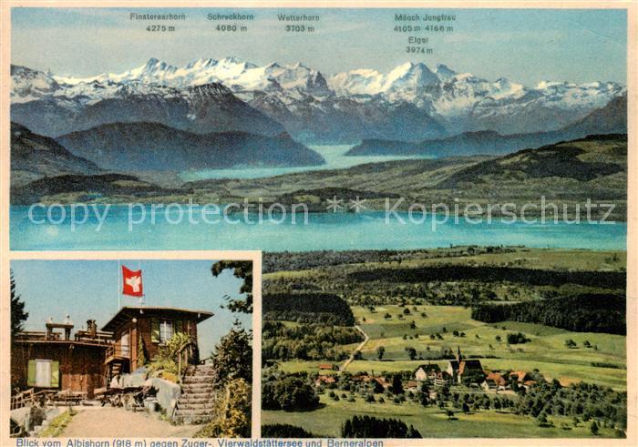 13842147 Zurich ZH Panorama Bergwirtschaft Albishorn avec Zuger et Vierwaldstae