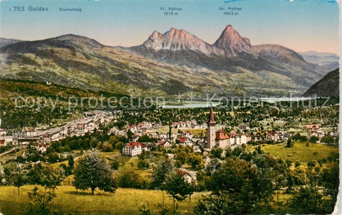 13842715 Goldau Arth SZ Panorama mit Gr und Kl Mythen