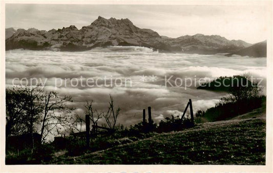 13842737 Leysin VD Les Dents du Midi et la mer de brouillard dans la vallee du R