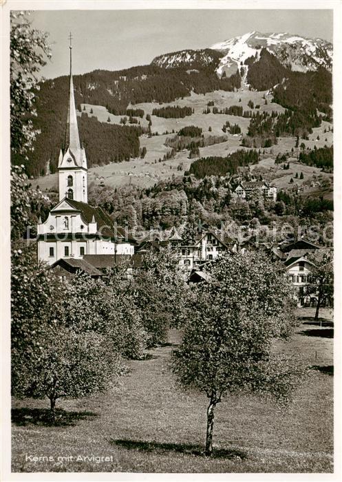 13842965 Kerns OW mit Kirche und Arvigrat