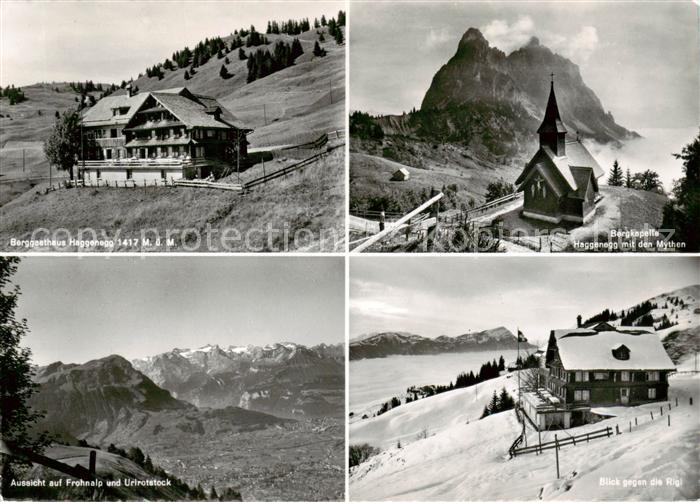 13842983 Haggenegg SZ Berggasthaus Haggenegg Bergkapelle mit den Mythen Aussicht