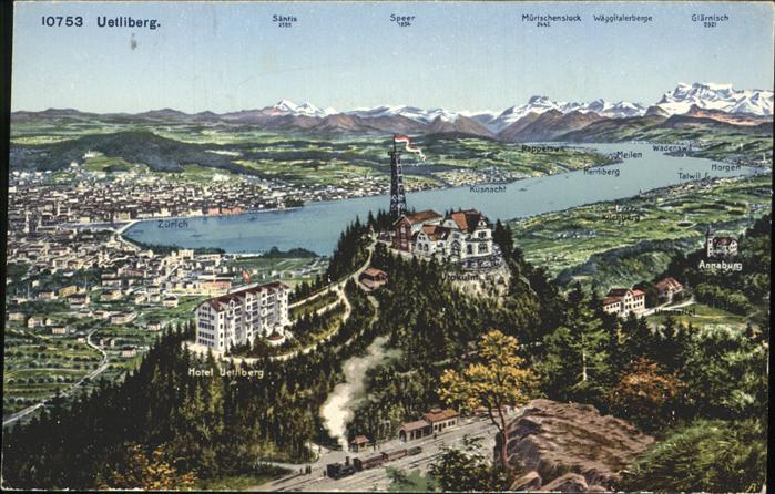 11311711 Uetliberg Zuerich Panorama Zuerichsee Hotel Uetliberg Utokulm Annaburg