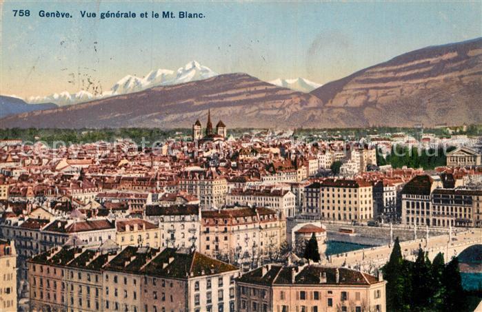 12994634 Genève GE Vue générale et le Mont Blanc Genève