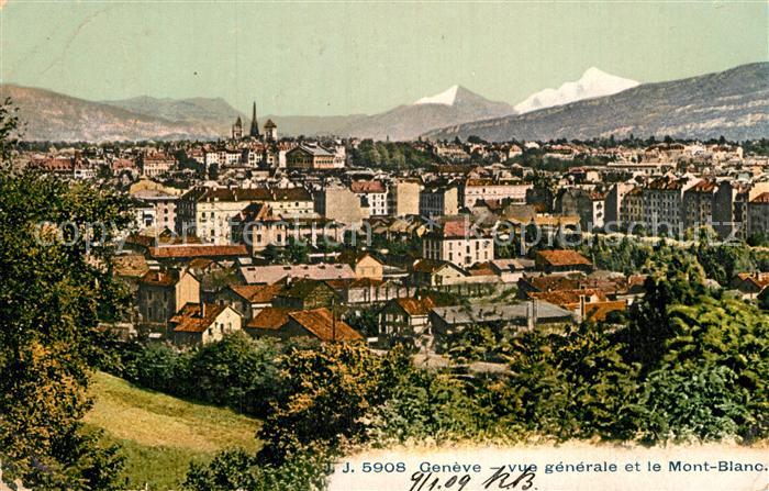 12994638 Genève GE Vue générale et le Mont Blanc Genève