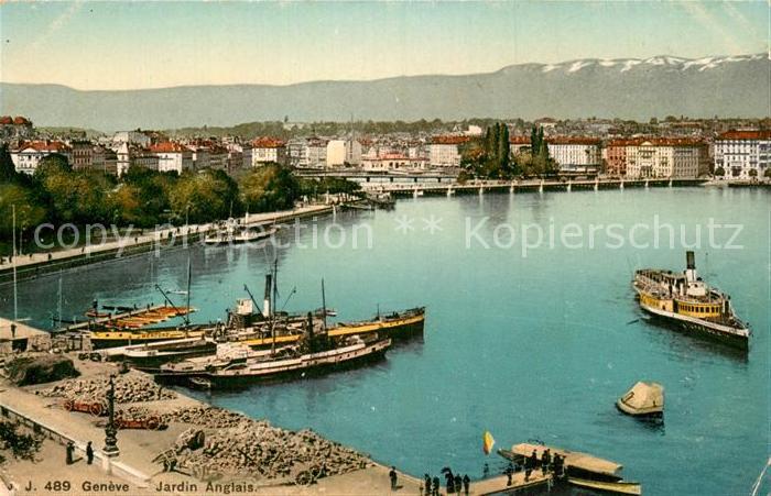 12994640 Geneve GE Jardin Anglais Lac Léman Bateaux Geneve