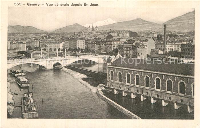 12994645 Geneve GE Vue générale depuis Saint Jean Pont Geneve