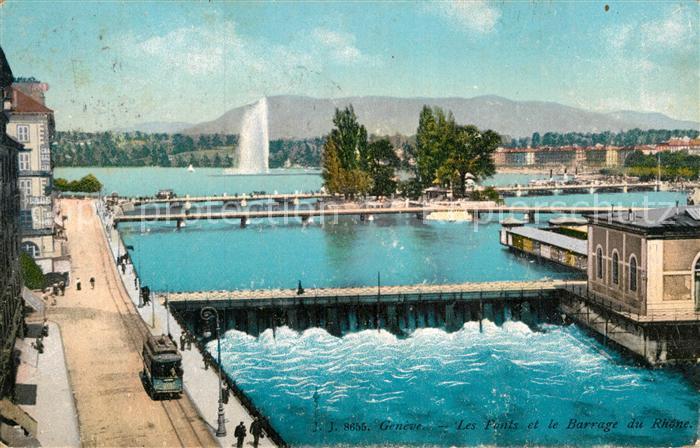 12994648 Genève GE Les Ponts et le Barrage du Rhône Genève