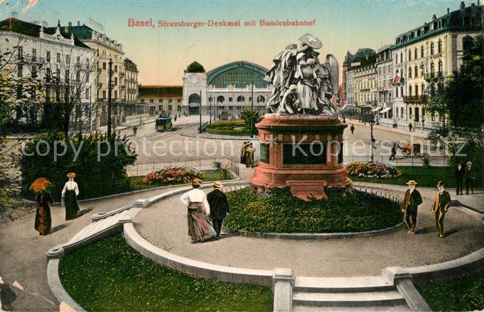 12994667 Basel BS Strassburger Denkmal mit Bundesbahnhof Basel BS