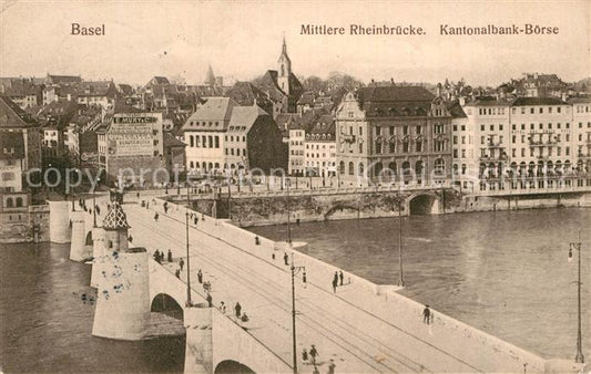 12994678 Basel BS Mittlere Rheinbruecke Kantonalbank Boerse Basel BS