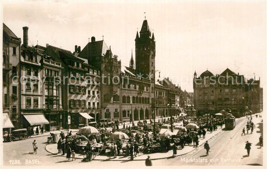 12994685 Basel BS Marktplatz mit Rathaus Basel BS