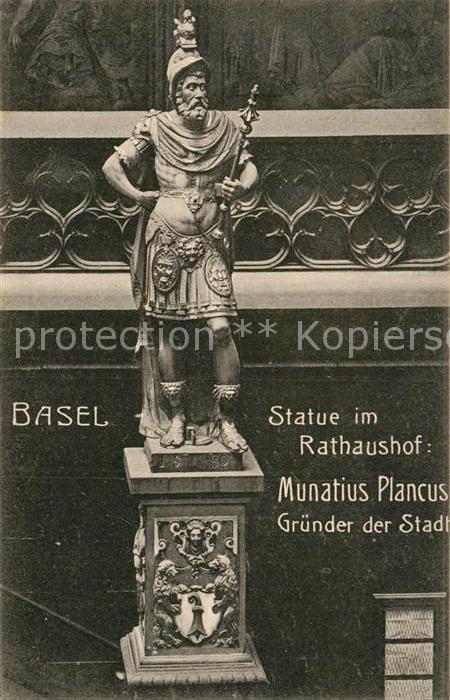 12994690 Basel BS Statue im Rathaushof Munatius Plancus Gruender Stadt Basel BS