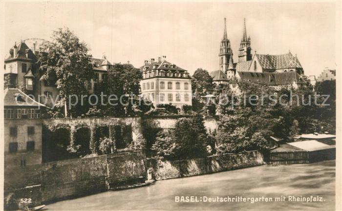 12994703 Basel BS Deutschrittergarten mit Rheinpfalz Basel BS