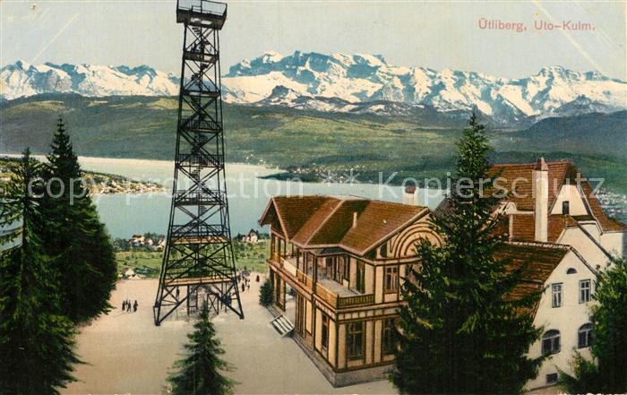 12995062 Uto Kulm uetliberg Berggasthof Aussichtsturm Zuerichsee Alpenpanorama U