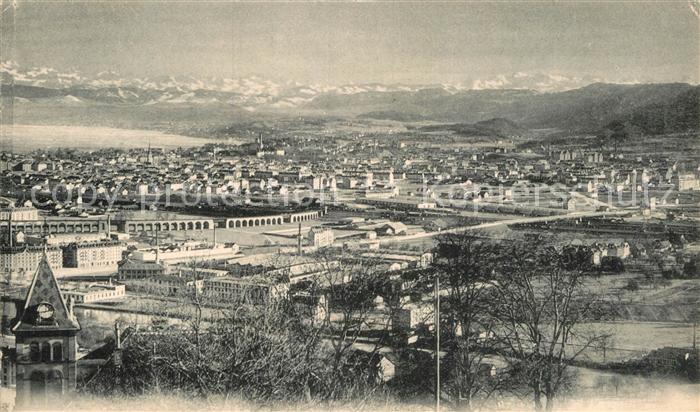 12995076 Zuerich ZH Panorama de la ville avec les Alpes Zuerich