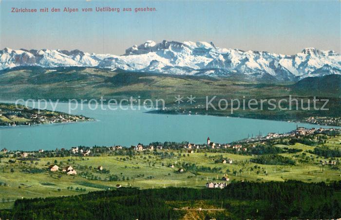 12995078 Zuerichsee ZH avec les Alpes vues du lac d'Uetliberg Zuerich