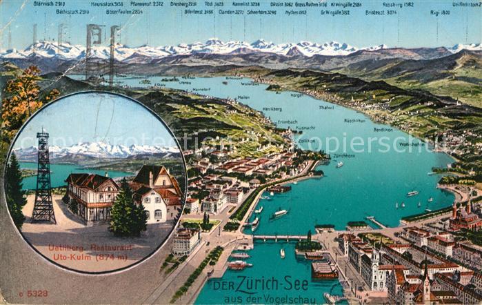 12995082 Zuerich ZH Uetliberg Restaurant Uto Kulm Lake Zuerich Panorama alpin depuis d