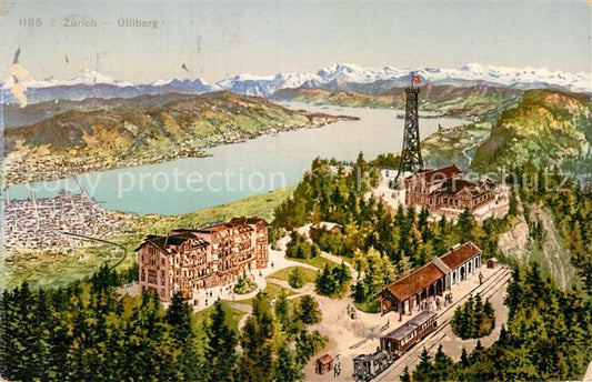 12995104 Zuerich ZH Uetliberg hôtel de montagne restaurant tour d'observation Zuerichsee Alpe