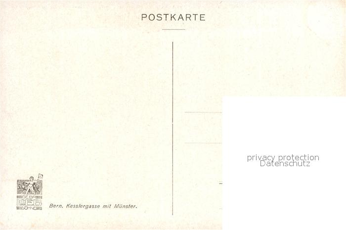 12995111 Bern BE Kesslergasse avec carte d'artiste Muenster Berne