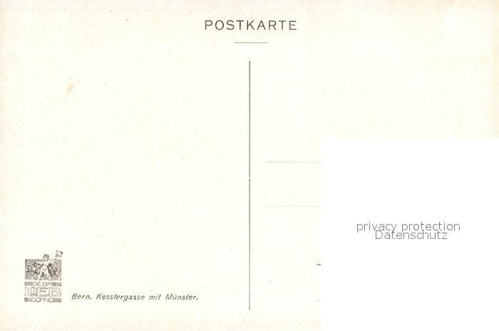 12995117 Bern BE Kesslergasse avec carte d'artiste Muenster Berne