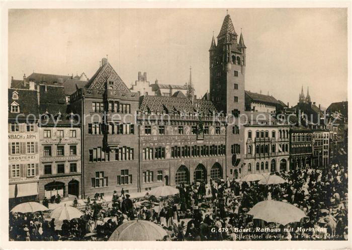 12996509 Basel BS Rathaus mit Marktplatz Basel BS