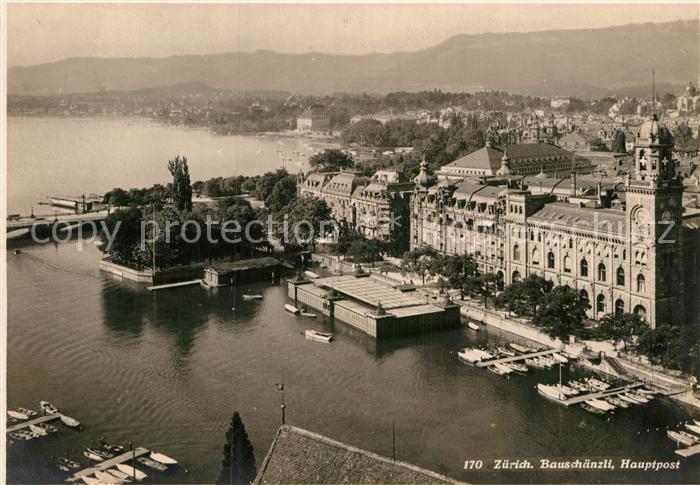 12996523 Zuerich ZH Bauschaenzli bureau de poste principal Limmt Zuerichsee Zuerich