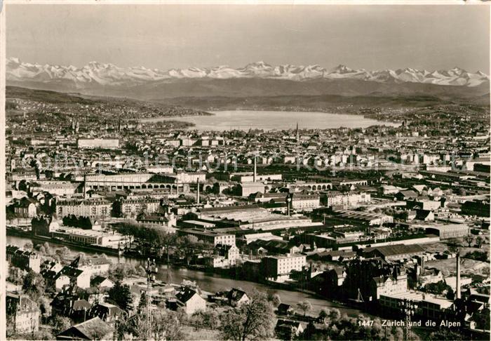 12996528 Zuerich ZH Panorama urbain du lac de Zurich et des Alpes zurichoises